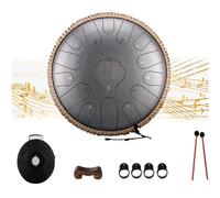 Tamburo in Acciaio a 13 Pollici, Steel Tongue Drum, chiave in do 15 Note, Tamburo Handpan, Strumento a Percussione con Bacchette per Tamburi e Borsa,D