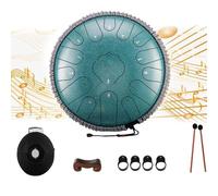 Tamburo in Acciaio a 13 Pollici, Steel Tongue Drum, chiave in do 15 Note, Tamburo Handpan, Strumento a Percussione con Bacchette per Tamburi e Borsa,J