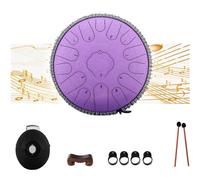 Tamburo in Acciaio a 13 Pollici, Steel Tongue Drum, chiave in do 15 Note, Tamburo Handpan, Strumento a Percussione con Bacchette per Tamburi e Borsa,G