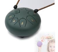 Tamburo in acciaio con lingua, 6 pollici, 8 toni, chiave di Do, bacchette, porta-mazze e palette per le dita, tamburo a mano in acciaio con borsa, libro di spartiti, per campeggio(Color:5)