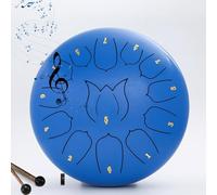 Tamburo in acciaio con lingua, tamburo antipioggia da 12 pollici per giardino esterno, tamburo a mano in acciaio con nota chiave con borsa, libro di musica, bacchette(Color:A)
