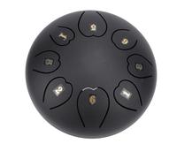 Tamburo in Acciaio da 6 Pollici, Kit di Strumenti a Percussione con Tamburo a Mano, 8 Note, con Bacchette per Batteria, Borsa per il Trasporto, per la Meditazione, lo Yoga, (Nero)
