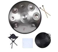 Tamburo In Acciaio Handpan, Set Di Tamburi A Mano for Strumenti Musicali A Percussione 432 Hz/440 Hz, 9/10/12 Note, Strumento A Percussione In Re Minore Da 22 Pollici, for Meditazione, Yoga(E,9 notes(