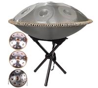 Tamburo In Acciaio Handpan Strumento Musicale - Handpan Drum Da 22 Pollici, 432 Hz/440 Hz, 9/10/12 Note Tamburo Armonico Gold Handpan Per Terapia Sonora, Meditazione E Yoga(GOLD+SILVER-9 NOTES,440Hz)