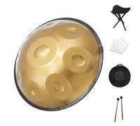 Tamburo in Acciaio per handpan da 432 Hz, percussioni per Tamburo per handpan Dorato, Note 9/10/12/14 ''Gold Performer'' da 22 Pollici in re minore con Custodia Morbida per handpan (Color : Gold, Si