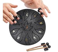 Tamburo in acciaio per principianti, adulti e bambini, 15,2 cm, 11 toni, strumento a percussione a mano con bacchette, borsa per il trasporto, libro musicale, tamburo per la guarigione mentale e yoga
