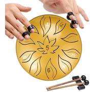 Tamburo in acciaio per principianti, adulti e bambini, 15,2 cm, 11 toni, strumento a percussione a mano con bacchette, borsa per il trasporto, libro musicale, tamburo per la guarigione mentale e yoga