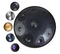 Tamburo in Acciaio Tamburo handpan 58cm 9 note 432Hz/440Hz tamburi in acciaio Strumenti a percussione Hand pan per adulti borsa da trasporto Handpan Steel Drums Strumento musicale(Nero,440Hz)