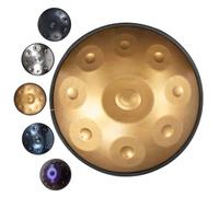 Tamburo in Acciaio Tamburo handpan 58cm 9 note 432Hz/440Hz tamburi in acciaio Strumenti a percussione Hand pan per adulti borsa da trasporto Handpan Steel Drums Strumento musicale(Gold,440Hz)