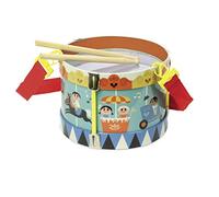 Tamburo in Metallo Ingela Arrhenius Modello Piccolo per Bambini in Legno | Bacchette incluse per suonare | design colorato e illustrato | sviluppa risveglio musicale e ritmo | idea regalo ludica oggi