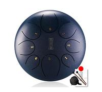 Tamburo lingua in acciaio 25,4 cm 8 note tamburo a percussione accordatura etereo set di strumenti per batteria con borsa per il trasporto 2 bacchette Libro tutorial 4 plettri per dita (colore: blu