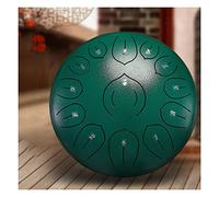 Tamburo lingua in acciaio 30,5 cm 13 note tamburo a percussione accordatura strumento etereo set con borsa per il trasporto 2 bacchette libro tutorial 4 plettri per dita (colore: giallo) (verde)