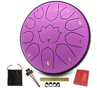 Tamburo lingua in acciaio da 15,2 cm con 11 note, tamburo antipioggia per uso esterno, include borsa morbida, libro musicale e mazzuole, strumento a percussione ideale per meditazione, yoga e relax