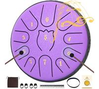 Tamburo linguistico in acciaio, 15,2 cm, 11 note, carillon per pioggia, tamburo per pioggia per giardino esterno (viola)