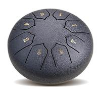 Tamburo linguistico in acciaio - 15,2 cm, 8 note, include borsa, libro musicale, bacchette, supporto per mazzuola, plettri per dita, ideale per educazione musicale, meditazione, campeggio