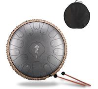 Tamburo linguistico in acciaio a 15 note, strumento a percussione da 32,5 cm con borsa tote, martello per batteria, spartiti e set per dita per meditazione e yoga