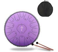 Tamburo linguistico in acciaio a 15 note, strumento a percussione da 32,5 cm con borsa tote, martello per batteria, spartiti e set per dita per meditazione e yoga