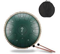 Tamburo linguistico in acciaio a 15 note, strumento a percussione da 32,5 cm con borsa tote, martello per batteria, spartiti e set per dita per meditazione e yoga