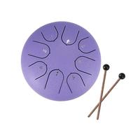 Tamburo linguistico in acciaio da 15,2 cm con mazzuole e accessori, 8 note D Major Handpan per meditazione e pratica (viola)