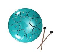 Tamburo linguistico in acciaio da 15,2 cm con mazzuole e accessori - Handpan a 8 note in re maggiore per meditazione e pratica musicale (blu lago)