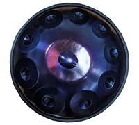Tamburo linguistico in acciaio da 55,9 cm, 9/10 note in re minore, con supporto per handpan, perfetto per guarigione del suono, meditazione, yoga, strumento a percussione armonica in 440 Hz