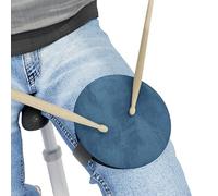 Tamburo montato al ginocchio - 13 cm Silent Portable Rehearsal Pad con cinghia + bastoni - Strumento di allenamento acustico compatto per batteristi, viaggi e uso domestico | Colore: blu
