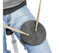 Tamburo montato al ginocchio - 13 cm Silent Portable Rehearsal Pad con cinghia + bastoni - Strumento di allenamento acustico compatto per batteristi, viaggi e uso domestico | Colore: grigio