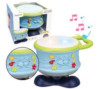 Tamburo musicale educativo interattivo con luci e suoni blu