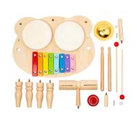 Tamburo per bambini - Strumento musicale multifunzione in legno a percussione come giocattolo | Set di percussioni per bambini | Per esercitarsi a tavola compleanno Natale ragazza