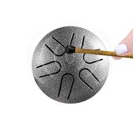 Tamburo per la pioggia, campana per la pioggia, tamburo in acciaio per esterni, 6 note, strumento a tamburo per meditazione, 7,6 cm, per principianti, famiglie, amici, adulti, educazione della prima