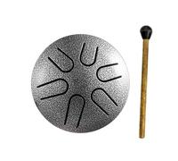 Tamburo per la pioggia da esterni, strumento per lingua in acciaio da 7,6 cm, campanello impermeabile per pioggia, mini tamburo musicale a manovella con 6 note per giardino, meditazione, patio