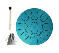 Tamburo per la pioggia per giardino, 10,2 cm, 9 note, in acciaio, con lingua, chakra, campanello, per meditazione, impermeabile