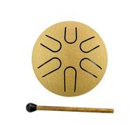 Tamburo per la pioggia, Tamburo per lingua in acciaio, tamburo chakra per pioggia, tamburo in acciaio da 7,6 cm a 6 note, per bambini, strumenti musicali con mazzuole per giardino esterno, tamburo da