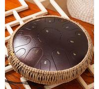 Tamburo per lingua da 33 pollici a 15 note, tasto D e percussione a mano antiruggine, strumento musicale a percussione a mano con bacchette e 4 culle per dita, per meditazione, intrattenimento