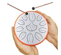 Tamburo per lingua da 6 pollici, 11 toni, in acciaio per tongue, in lega di acciaio, strumento a percussione per principianti, per la guarigione del suono, meditazione, yoga (bianco)