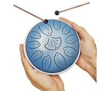Tamburo per lingua da 6 pollici, 11 toni, in acciaio per tongue, in lega di acciaio, strumento a percussione per principianti, per la guarigione del suono, meditazione, yoga (blu)