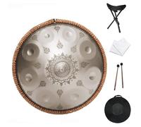 Tamburo Per Lingua Handpan - Tamburo A Percussione In Acciaio, Strumento Per Handpan Da 22 Pollici Mandala Tank Drum Strumento A Percussione In Acciaio Con Borsa Da Viaggio 440 Hz(9Notes)
