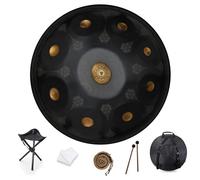 Tamburo Per Lingua Handpan - Tamburo A Percussione In Acciaio, Strumento Per Handpan Da 22 Pollici Mandala Tank Drum Strumento A Percussione In Acciaio Con Borsa Da Viaggio 440 Hz(Black,10Notes)