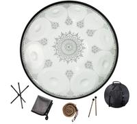 Tamburo Per Lingua Handpan - Tamburo A Percussione In Acciaio, Strumento Per Handpan Da 22 Pollici Mandala Tank Drum Strumento A Percussione In Acciaio Con Borsa Da Viaggio 440 Hz(10Notes)