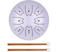 Tamburo per lingua in acciaio, 15,2 cm, 8 note in acciaio con bacchette, tamburo etereo 12 zodiacali per principianti, strumento a percussione per educazione musicale Yoga meditazione/374 (colore: K)