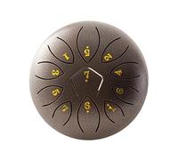Tamburo per lingua in acciaio 15,2 cm con martello per tamburo, plettri per dita, libro musicale e borsa da viaggio per tamburo etereo, meditazione yoga, tamburo per lingua in acciaio (bronzo-11 note)