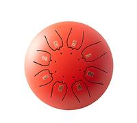 Tamburo per lingua in acciaio, 15,2 cm, con martello per tamburo, plettri per dita, libro musicale e borsa da viaggio per tamburo etereo, meditazione yoga, tamburo per lingua in acciaio (rosso-8 note)