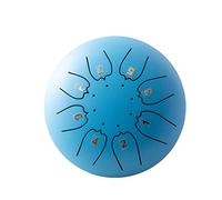 Tamburo per lingua in acciaio, 15,2 cm, con martello per tamburo, plettri per dita, libro musicale e borsa da viaggio per tamburo etereo, meditazione yoga, tamburo per lingua in acciaio (blu- 8 note)