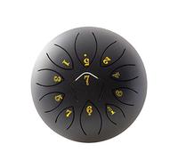 Tamburo per lingua in acciaio, 15,2 cm, con martello per tamburo, plettri per dita, libro musicale e borsa da viaggio per tamburo etereo, meditazione yoga, tamburo per lingua in acciaio (nero, 11