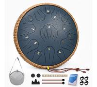 Tamburo per lingua in acciaio, 33 cm, 15 note, strumento musicale a mano per adulti e bambini, tamburo in acciaio con libro musicale, strumenti in acciaio con martello e borsa per il trasporto, in Do