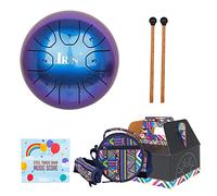 Tamburo per lingua in acciaio 8 note 5 pollici C tasti in acciaio tamburo a percussione con bacchetta per tamburi, libro musicale per l'educazione musicale