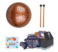 Tamburo per lingua in acciaio 8 note 5 pollici C tasti in acciaio tamburo a percussione con bacchetta per tamburi, libro musicale per l'educazione musicale