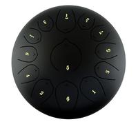 Tamburo per lingua in acciaio a 13 note, 30,5 cm, con custodia, plettri per dita, mazzuole, libro musicale per yoga e guarigione mentale, strumento principale per l'educazione musicale