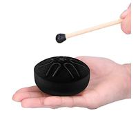 Tamburo per lingua in acciaio a 6 toni da 3 pollici, tamburo portatile a mano, piccolo strumento a percussione con bacchette, adatto per la meditazione e lo yoga