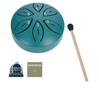 Tamburo per lingua in acciaio al carbonio, 7,6 cm, 6 note, per esterni e giardino, tamburo per meditazione per adulti e bambini, con mazzuole, libro delle canzoni, borsa per il trasporto, per